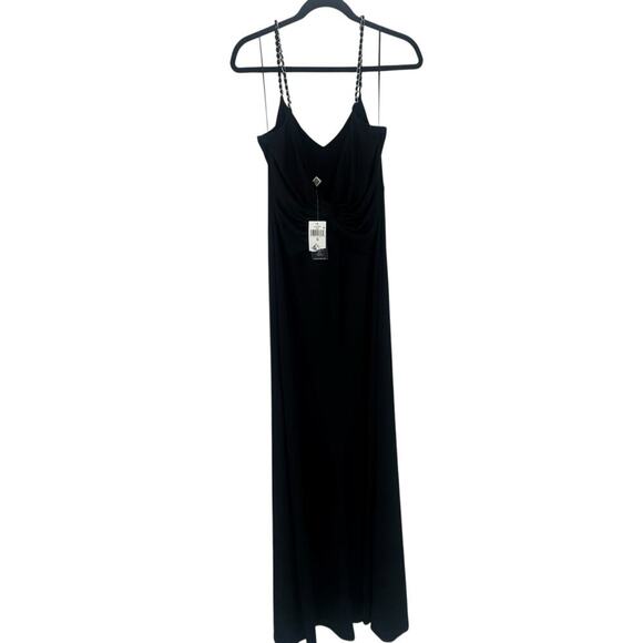 Lauren Ralph Lauren Chain Strap Twisted Jersey Gown Sleeveless Black Size 12 NWT - Picture 6 of 14